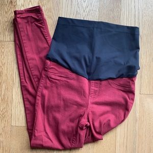 Maternity red stretchy pants